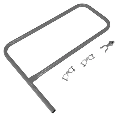 Vestil Steel Pipe Safety Railing Gate P-Shaped 36 In. x 36 In. Gray Semi Gloss