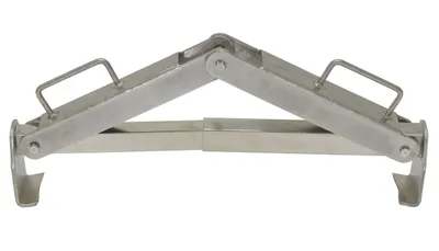 Vestil VDL-1000-SS stainless steel vertical drum lifter shown from an alternate angle