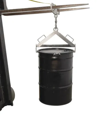 Vestil VDL-1000-SS stainless steel vertical drum lifter shown from an alternate angle