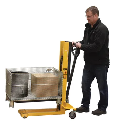 Vestil VHPS-NM-600-39 single fork skid positioner lifter shown from an alternate angle