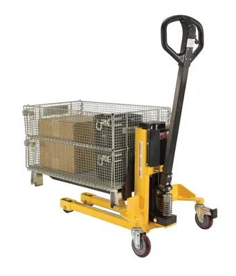 Vestil VHPS-NM-800-11 single fork skid positioner lifter shown from an alternate angle