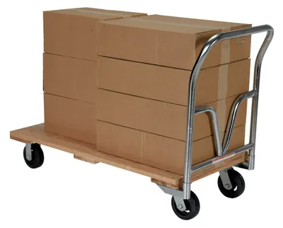 Vestil VHPT-2448 hardwood platform truck shown from an alternate angle