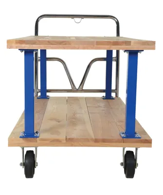 Vestil VHPT/D-3060 double & triple decker hardwood platform cart shown from an alternate angle