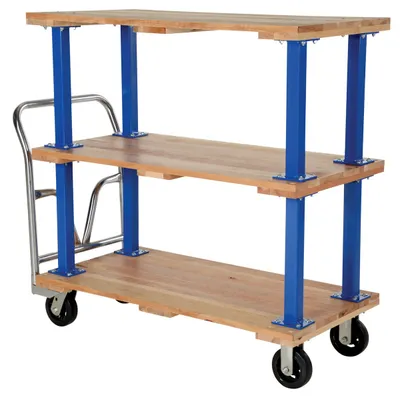 Vestil VHPT/TD-2448 double & triple decker hardwood platform cart