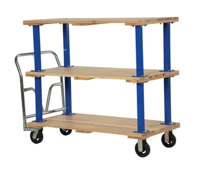 Vestil VHPT/TD-2754 double & triple decker hardwood platform cart