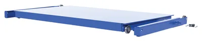 Vestil VRSOR-60-SLF heavy duty roll-out shelving shown from an alternate angle