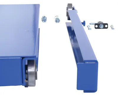 Vestil VRSOR-60-SLF heavy duty roll-out shelving shown from an alternate angle