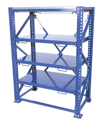 Vestil Steel Heavy Duty Roll-Out Shelving 32L X 60W X 80H 3,000 Lb. Capacity Blue
