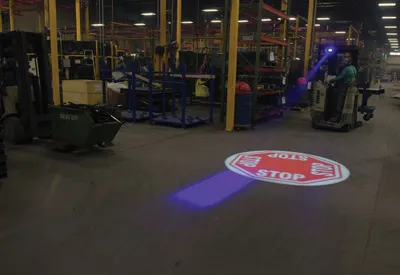 Vestil VSP-24-001 virtual sign projector shown from an alternate angle