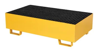 Vestil VSRB-YL-2 vertical steel retention basin shown from an alternate angle