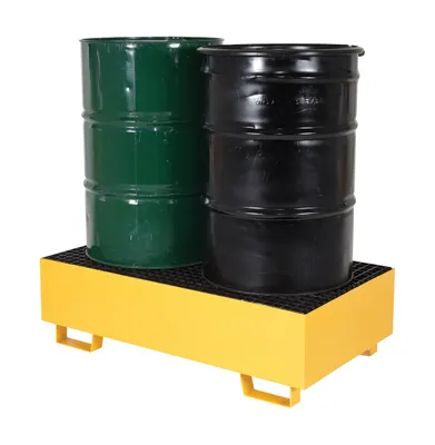 Vestil VSRB-YL-2 vertical steel retention basin shown from an alternate angle