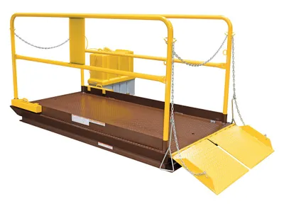 Vestil Steel Premium Truck Scissor Dock Lift 8 Ft x 10 Ft 12,000 Lb. Capacity Brown/Yellow