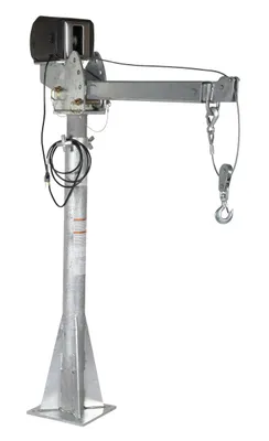 Vestil Galvanized Steel AC Powered Jib Crane CSA Compliant 3-5 Ft. Boom 2,000 Lb. Capacity Gray