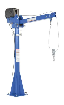 Vestil Steel AC Powered Jib Crane CSA Compliant 3-5 Ft. Boom 2,000 Lb. Capacity Blue