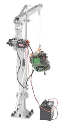 Vestil WTJ-4-G-DC winch operated truck jib crane shown from an alternate angle
