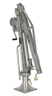 Vestil Galvanized Steel DC Powered Winch Truck Jib Crane 52 In. Reach 1,000 Lb. Extended Capacity Gray