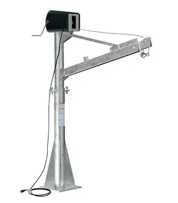 Vestil Galvanized Steel AC Powered Jib Crane 3-1/2 to 5-1/2 Ft. Boom 1,500 Lb. Capacity Gray