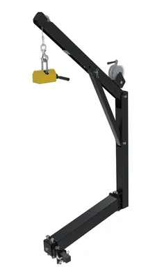 Vestil Steel Hitch Mounted Truck Jib Crane With Magnet 600 Lb. Capacity Black