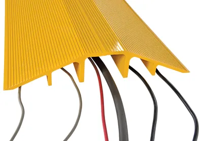 Vestil XHCR-60-Y extruded aluminum hose & cable crossover shown from an alternate angle