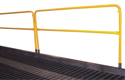 Vestil Factory Installed Steel Welded On Handrail 42 In. Height Yellow For Steel Yard Ramp Units