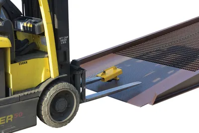 Vestil YR-TB-P steel yard ramp shown from an alternate angle