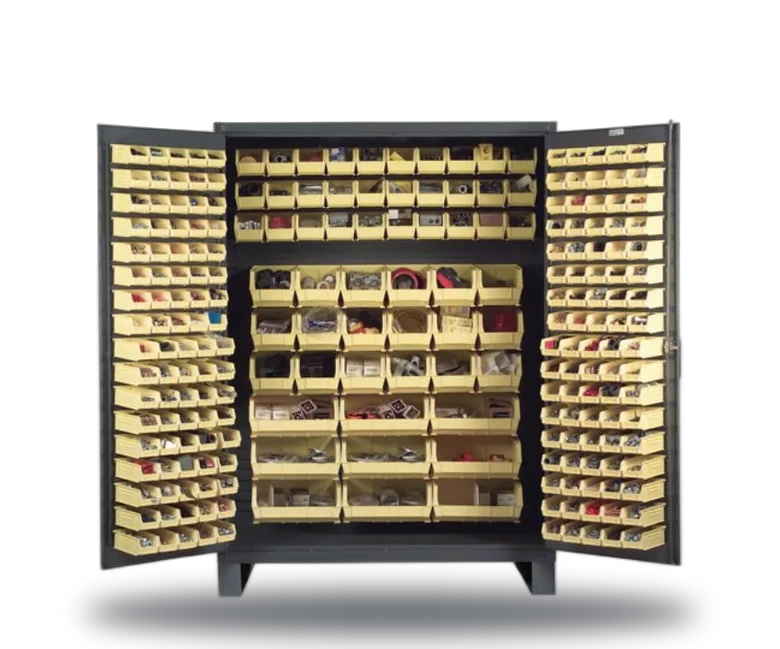 Vestil VSC-SSC-227 Steel/Plastic Storage Cabinet with 227 Yellow Bins