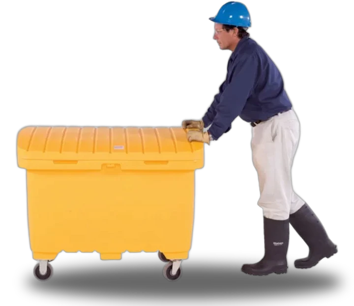 Vestil UBX-Y-W Plastic Utility Box with Rubber Wheels