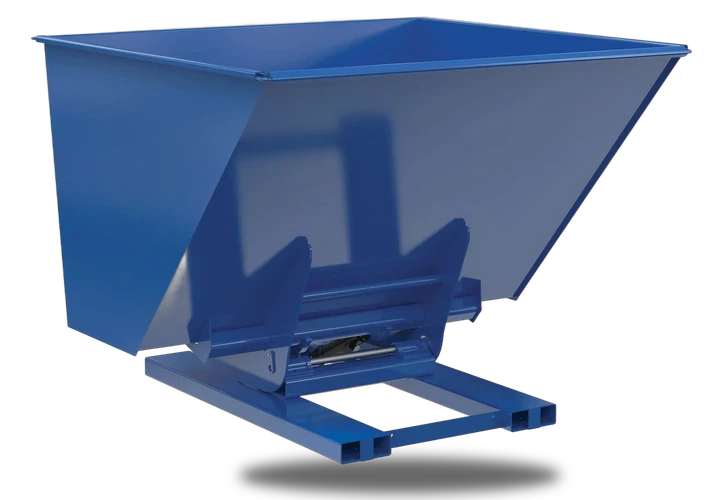 Vestil Steel Heavy Duty Hydraulic Dumping Hopper 2-1/2 Cubic Yard 6,000 Lb. Capacity Blue