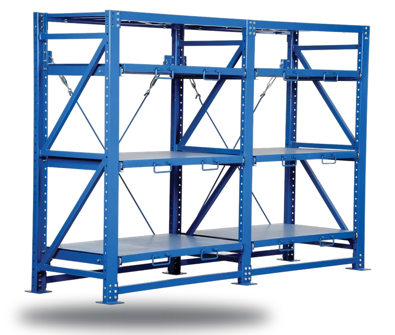 Vestil Steel Heavy Duty Roll-Out Shelving 32L x 120W x 80H 6,000 Lb. Capacity Blue