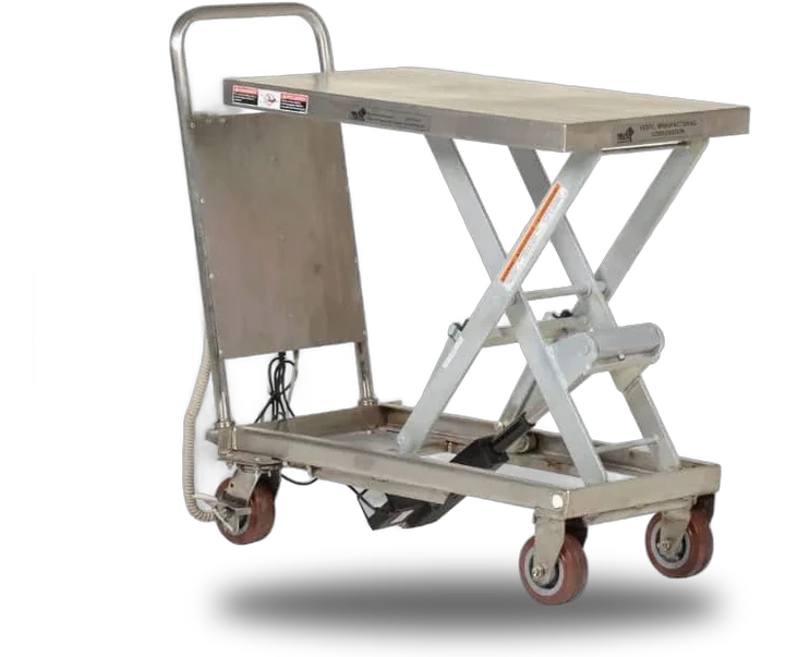 Vestil CART-500-LA-PSS Partially Stainless Steel Linear Actuated Elevating Cart
