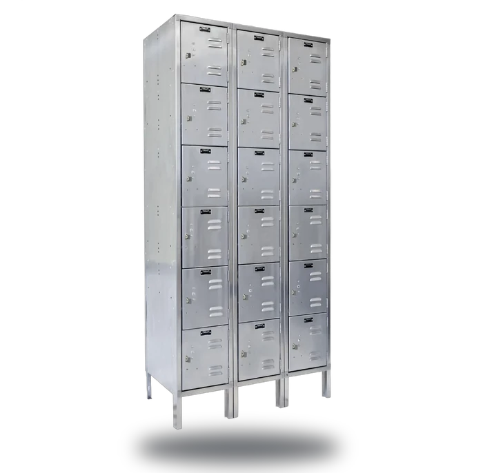 Vestil LOCK-5418-SS63 Stainless Steel Lockers 3 Columns with 6 Rows 54 In