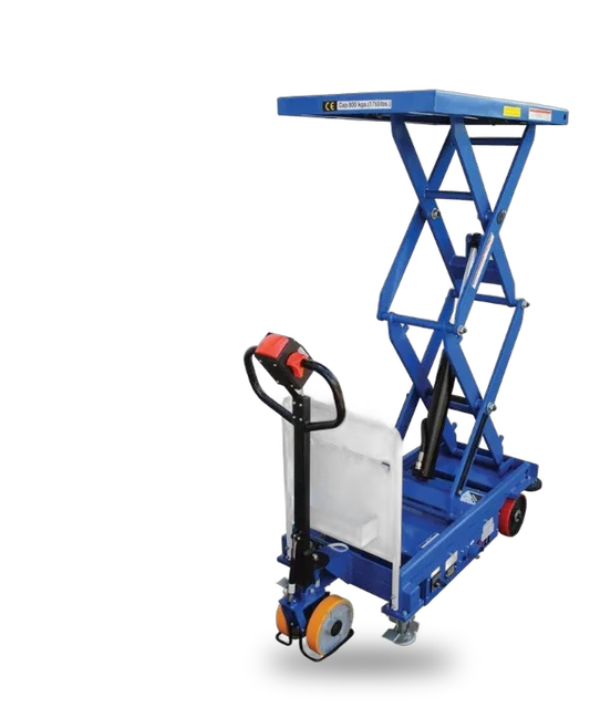 Vestil CART-1000D-DC-CTD Steel Double Powered Drive and Powered Lift Hydraulic Double Scissor Cart