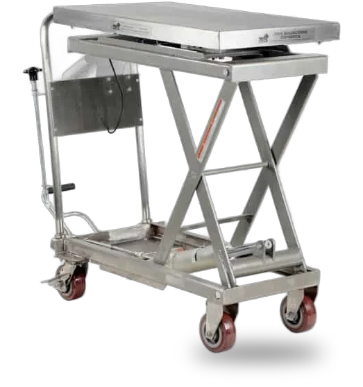 Vestil CART-500-SCL-PSS Partially Stainless Steel Scissor Cart with Scale