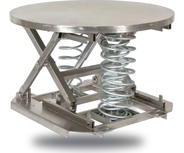 Vestil SST-45-PSS-ST Partially Stainless Steel Solid Top Spring Scissor Table 4500 Lb. Capacity