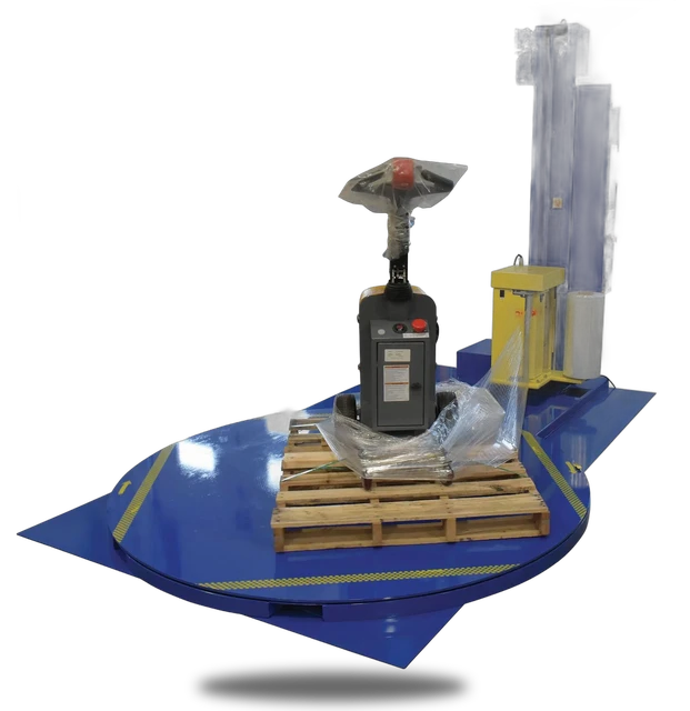 Vestil Steel Auto Wrap Stretch Wrap Machine 78-3/4 In. Turntable Diameter 4,000 Lb. Capacity Blue