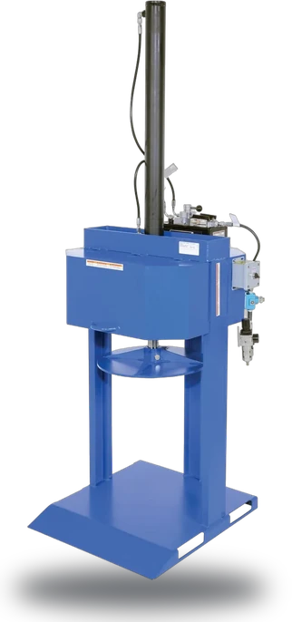 Vestil Steel Pneumatic Trash Compactor 55 Gallon 68 PSI Compaction Force Blue