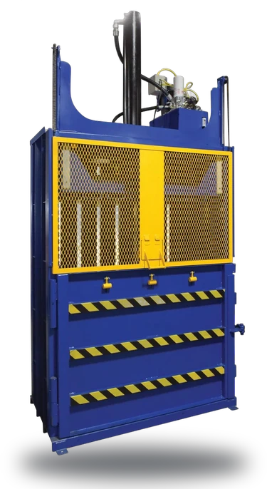 Vestil Steel Cardboard Baler 60 in x 30 in x 42 in 1100 lb Capacity Blue / Yellow