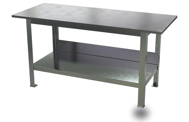 Vestil Steel Fixture Welding Table with 1 In. Thick Top 30 In. x 72 In. x 36-1/2 In. 8000 Lb. Capacity Bare